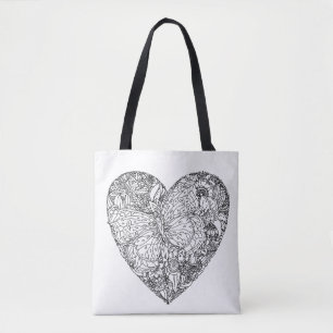 Butterfly Heart Pattern 2 Tote Bag