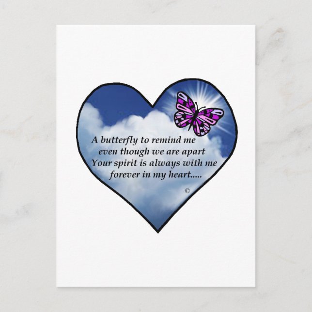 Butterfly Heart Poem Postcard (Front)