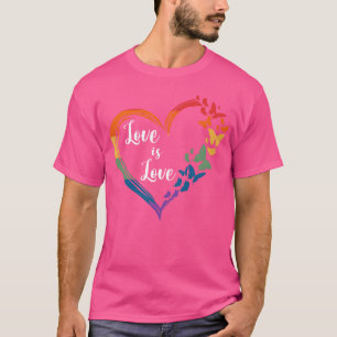 Butterfly Heart Rainbow Love Is Love LGBT Gay gift T-Shirt