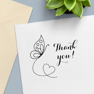 Butterfly Heart Thank You Self-inking Stamp