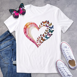 Butterfly Heart Watercolor Shirt