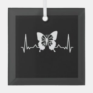 Butterfly Heartbeat Glass Tree Decoration
