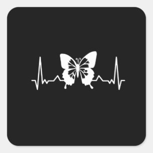 Butterfly Heartbeat Square Sticker
