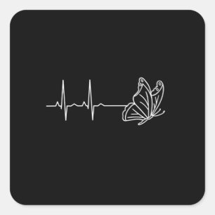 Butterfly Heartbeat Square Sticker