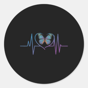 Butterfly Heartbeat Suicide Awareness Classic Round Sticker