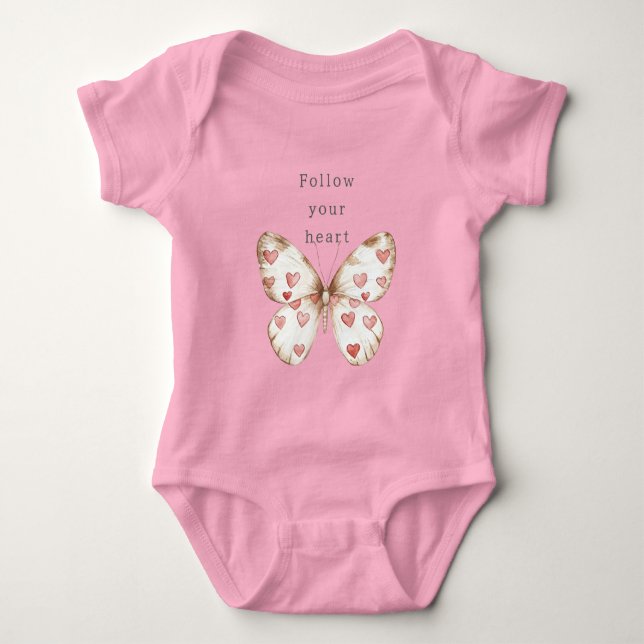 Butterfly Hearts Baby Bodysuit (Front)
