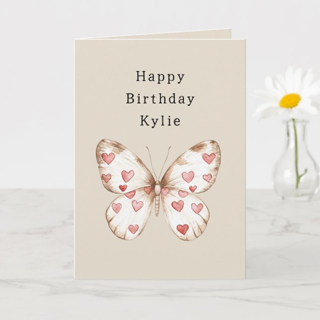 Butterfly Hearts Birthday Card (Small Plant)