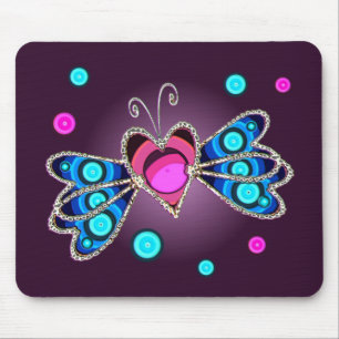 BUTTERFLY HEARTS by SHARON SHARPE Mouse Mat