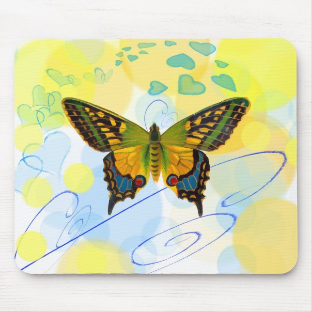 Butterfly Hearts Mousepad (Front)