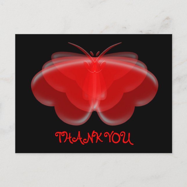Butterfly Hearts Thank You Postcard (Front)