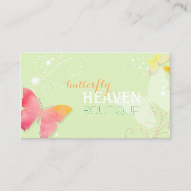 Butterfly Heaven Fashion Boutique Business Card (Front)