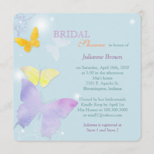 Butterfly Heaven Whimsical Bridal Shower Invitation