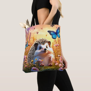 Butterfly Hedgehog Art Tote Bag