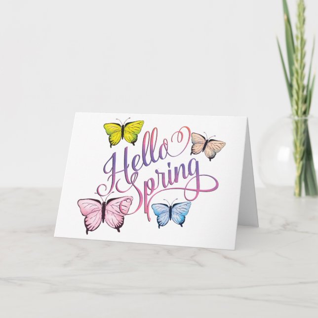 Butterfly Hello Spring Card (Front)