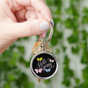Butterfly Hello Spring Key Ring