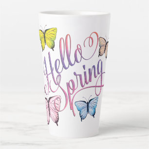 Butterfly Hello Spring Latte Mug