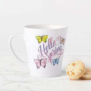 Butterfly Hello Spring Latte Mug