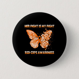 Butterfly Her Fight Is My Fight Rsd Crps Awareness 6 Cm Round Badge