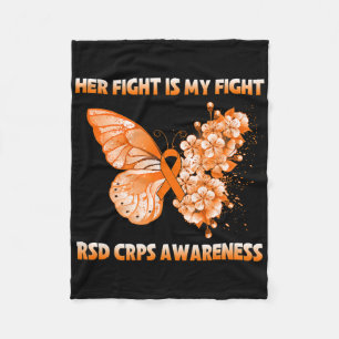 Butterfly Her Fight Is My Fight Rsd Crps Awareness Fleece Blanket