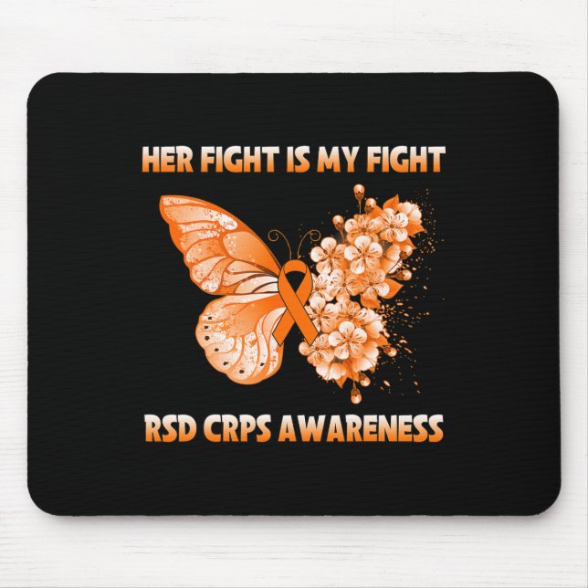 Butterfly Her Fight Is My Fight Rsd Crps Awareness Mouse Mat (Front)