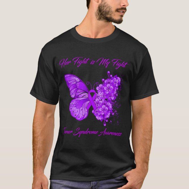 Butterfly Her Fight is My Fight Turner Syndrome Aw T-Shirt (Front)