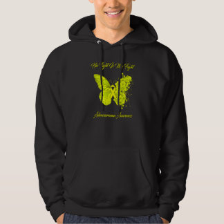 Butterfly His Fight Is My Fight Adenosarcoma Aware Hoodie