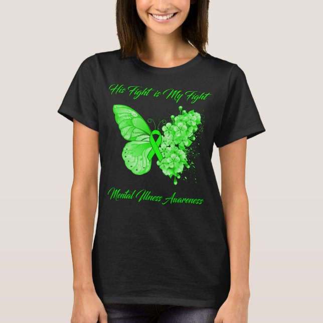 Butterfly His Fight is My Fight Cerebral Palsy  T-Shirt (Front)