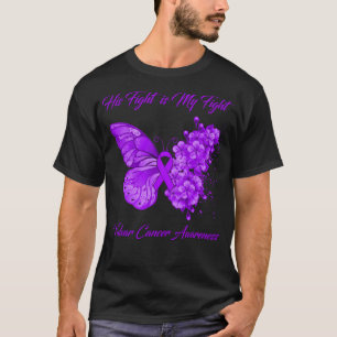 Butterfly His Fight is My Fight Vulvar Cancer Awar T-Shirt