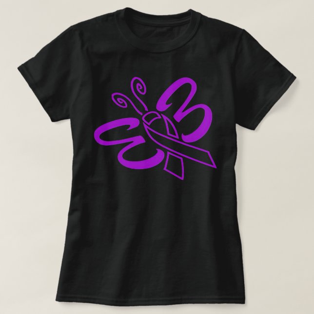 Butterfly Hope Believe Faith Cure For Alzheimers A T-Shirt (Design Front)