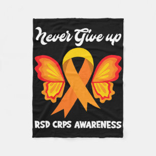 Butterfly Hope Fighter Orange Ribbon Rsd Crps Awar Fleece Blanket