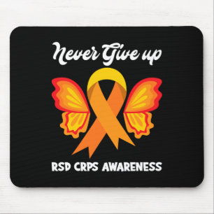Butterfly Hope Fighter Orange Ribbon RSD CRPS Awar Mouse Mat