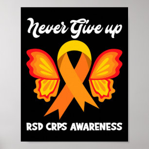Butterfly Hope Fighter Orange Ribbon Rsd Crps Awar Poster