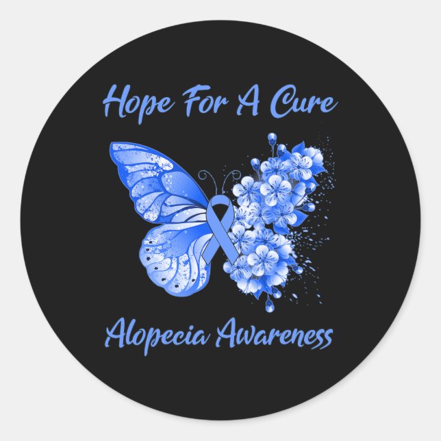 Butterfly Hope For A Cure Alopecia Awareness  Classic Round Sticker (Front)