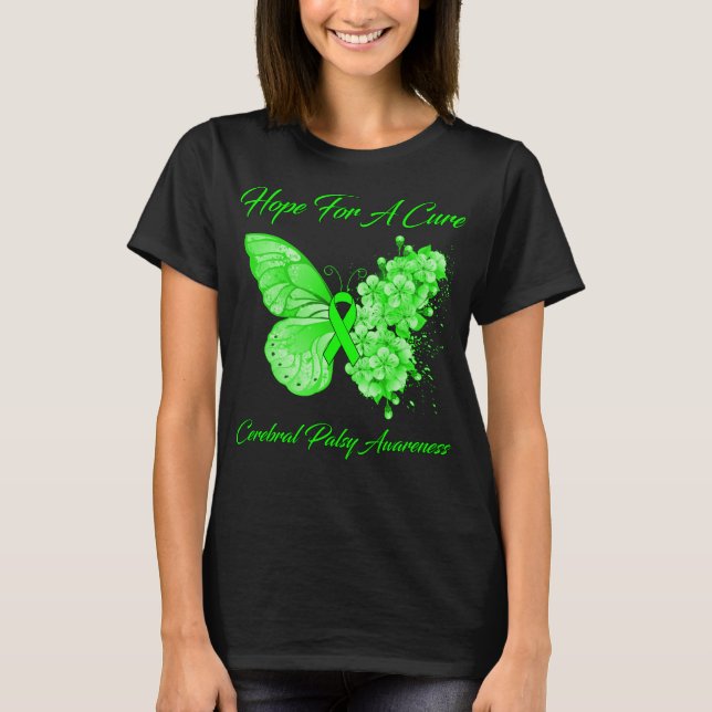 Butterfly Hope For A Cure Cerebral Palsy Awareness T-Shirt (Front)
