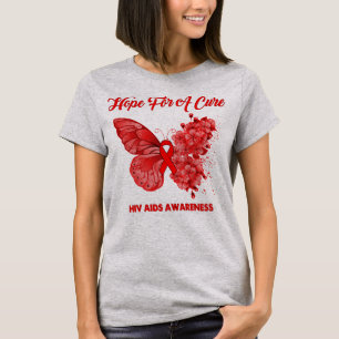 Butterfly Hope For A Cure HIV AIDS Awareness T-Shirt