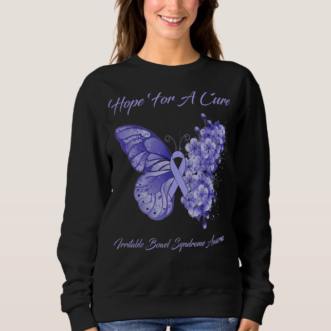 Butterfly Hope For A Cure Irritable Bowel Syndrome Sweatshirt (Front)