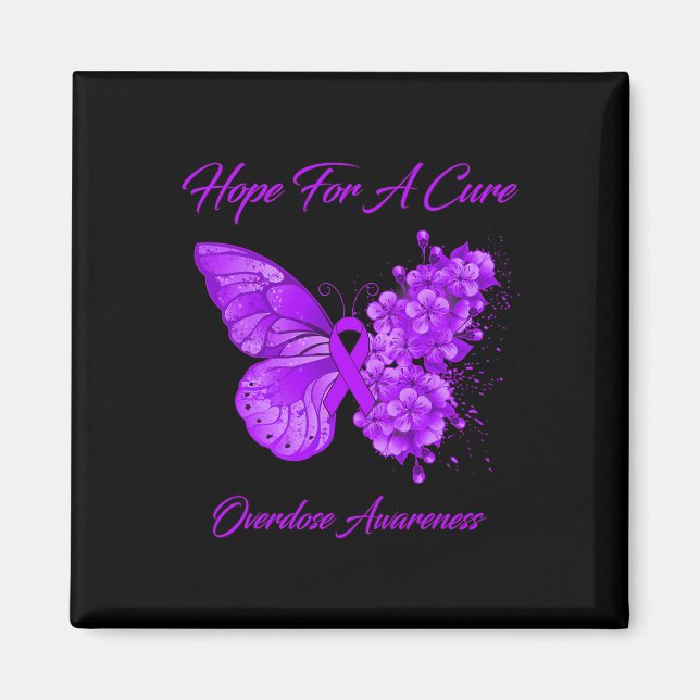 Butterfly Hope For A Cure Overdose Awareness  Magnet (Front)