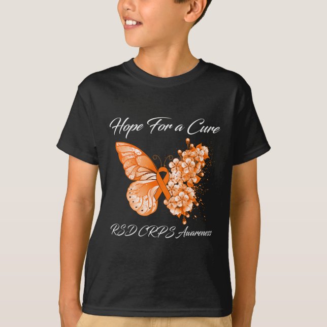 Butterfly Hope For a Cure Rsd Crps Awareness  T-Shirt (Front)