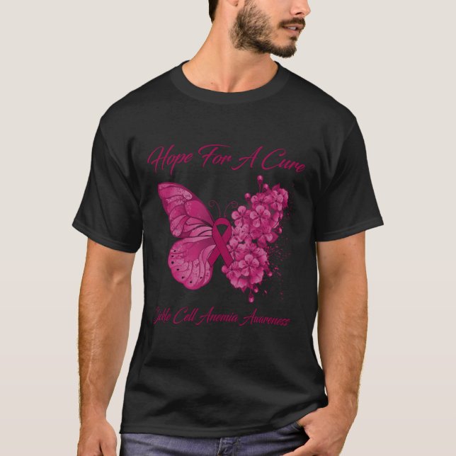 Butterfly Hope For A Cure Sickle Cell Anaemia Awar T-Shirt (Front)