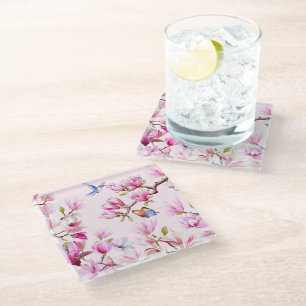 Butterfly & Hummingbird In Magnolia Bloom Coaster