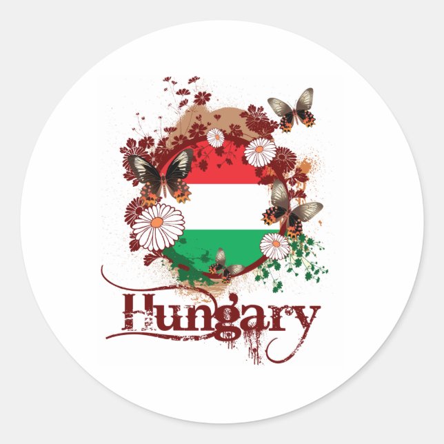 Butterfly Hungary Classic Round Sticker (Front)