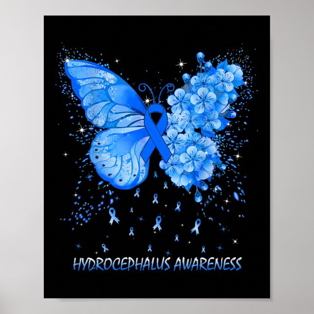 Butterfly Hydrocephalus Awareness Ribbon  Poster (Front)
