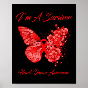 Butterfly I’m A Survivor Heart Disease Awareness  Poster