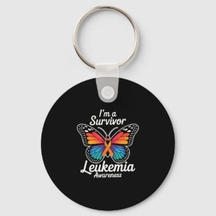 Butterfly i’m a survivor leukaemia awareness orang key ring