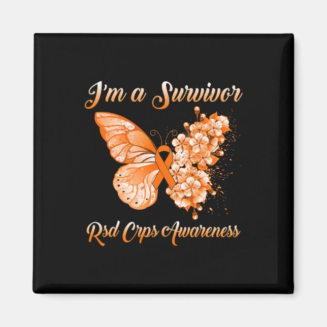 Butterfly I’m A Survivor RSD CRPS Awareness  Magnet (Front)