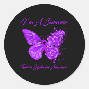 Butterfly I’m A Survivor Turner Syndrome Awareness Classic Round Sticker