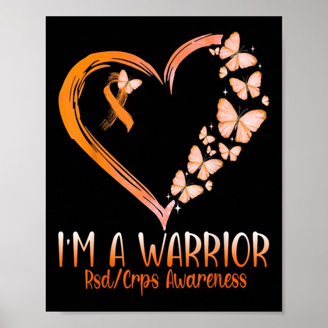 Butterfly I’m A Warrior Rsd Crps Awareness  Poster (Front)