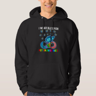 Butterfly I Wear Blue For Autism Awareness Funny Hoodie