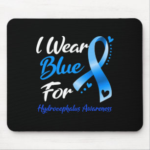 Butterfly I Wear Blue For Hydrocephalus Awareness Mouse Mat