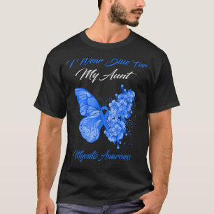 Butterfly I Wear Blue For My Aunt Myositis Awarene T-Shirt